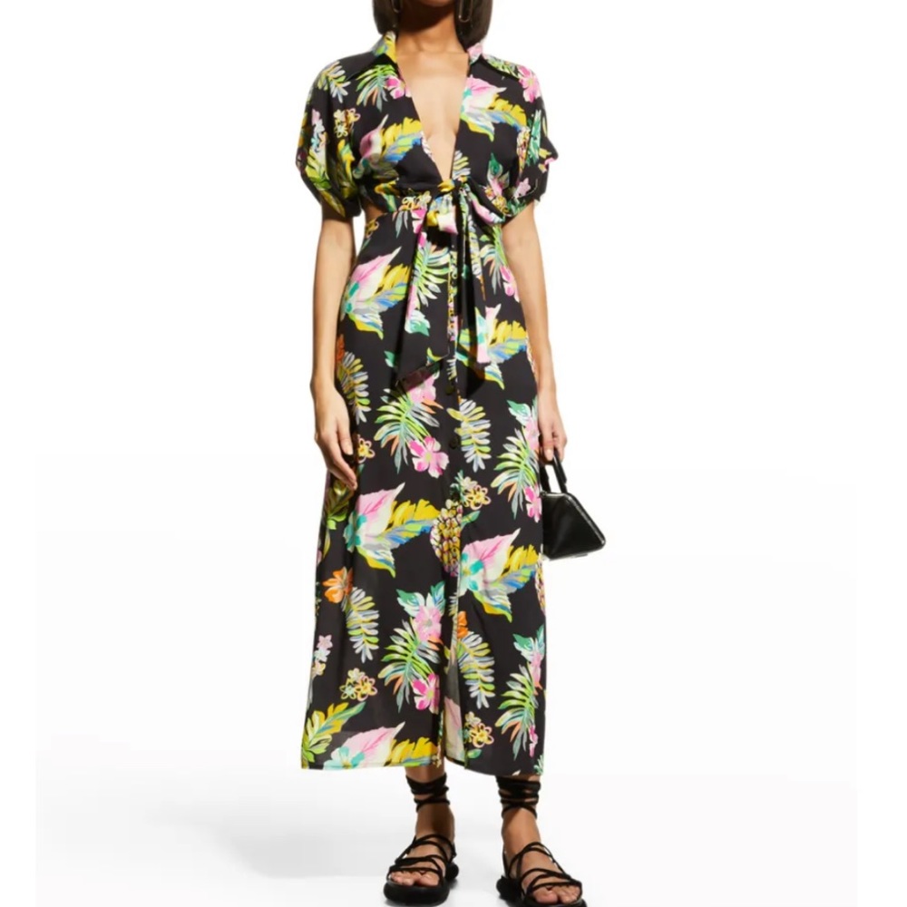 Le Superbe Pineapple Button Up Maxi Dress NWT Size 6